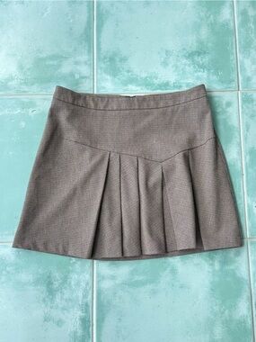 Zara Basic Brown Houndstooth Mini Skirt Small
